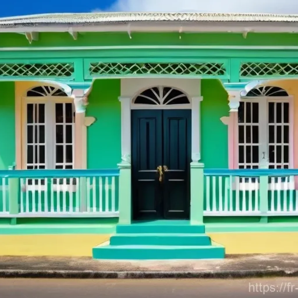 바베이도스 식민지 건축 양식 - **Vibrant Barbadian Chattel Houses:** A picturesque street scene in Barbados featuring a row of char...